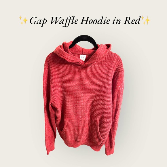 ✨Gap for Good Men’s Waffle Hoodie‎ in Red. Size Medium✨ - Picture 2 of 7